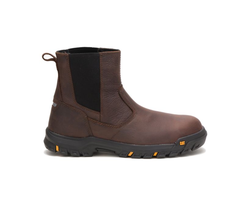 Panske Pracovne Topanky Caterpillar - Wheelbase Steel Toe - Tmavo Hnede ( 1420-ZDJCP )